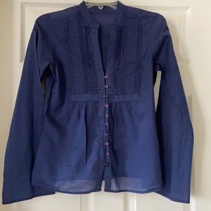 Navy Lightweight Pleated Blouse